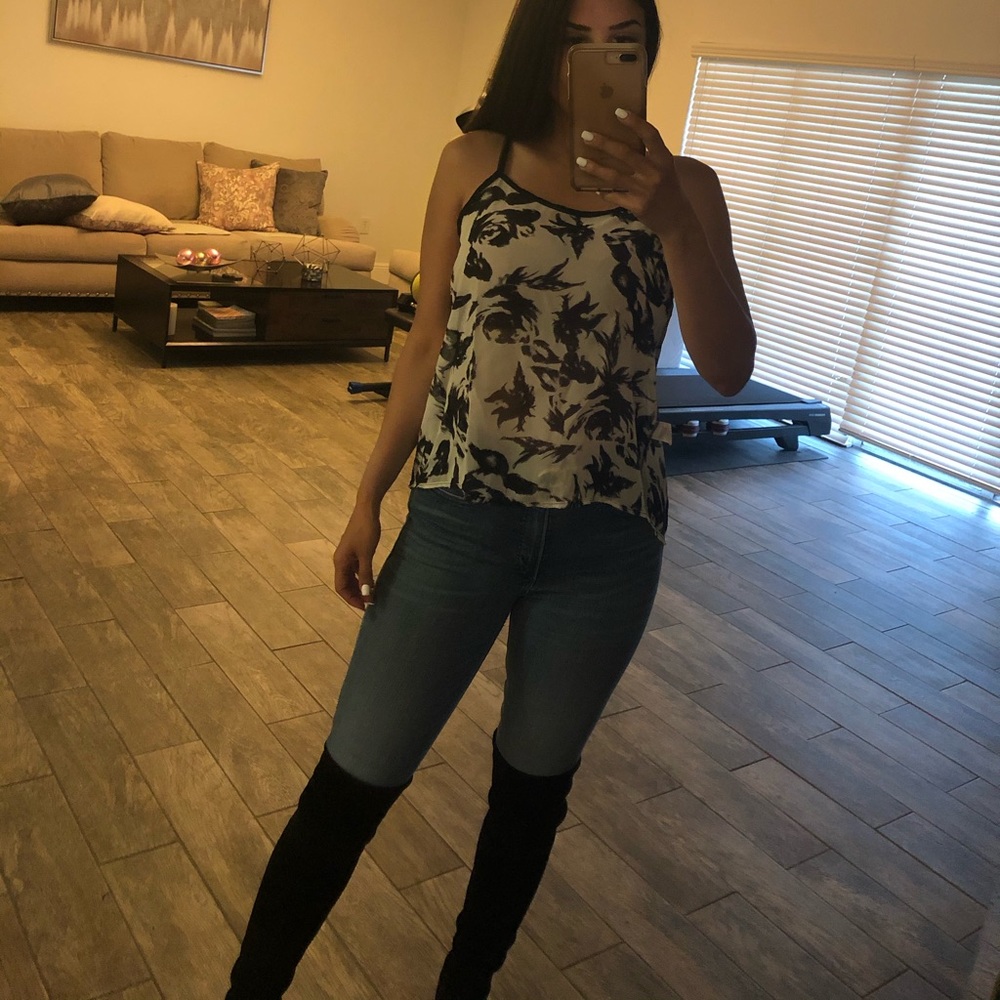 Black and White Sheer Tank